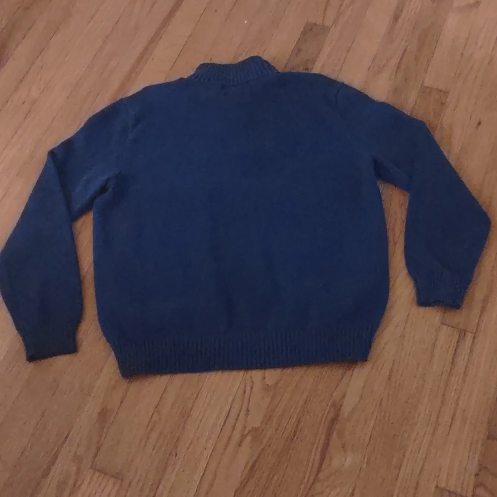 Men's Polo Ralph Lauren Blue Zip-Up Sweater Size LARGE - Picture 6 of 8